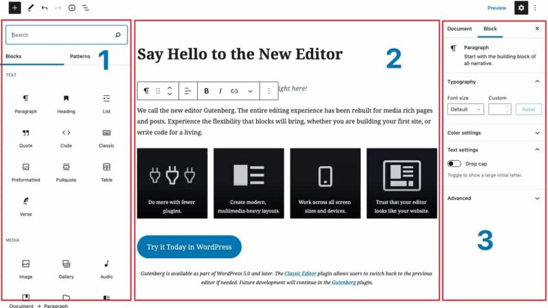 WordPress: cos'è Gutenberg, noto anche come editor di blocchi